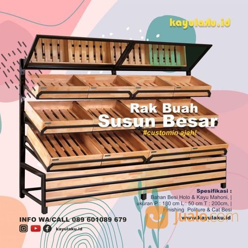 Rak Buah Susun Kayu, WA +62896-0108-9679