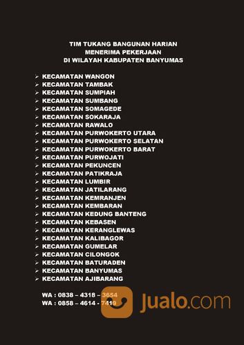 Jasa Tukang Bangunan Di Kabupaten Banyumas Wa 0838 4318 3654