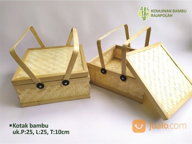 KERAJINAN BAMBU ANYAMAN BAMBU RANTANG KOTAK BAMBU TEMPAT BINGKISAN BAMBU