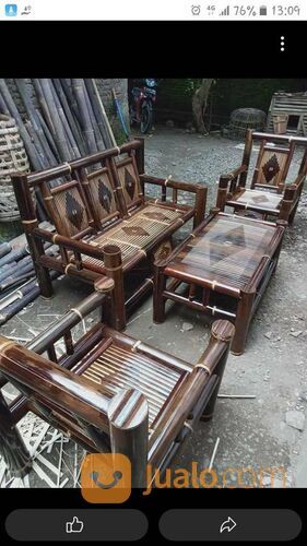 BERKUALITAS!! Wa/Call 0857-4774-7024 Pengrajin Kursi Bambu Cilacap Siap Kirim Slawi Jawa Tngah