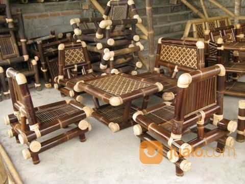 AWET!! Wa/Call 0857-4774-7024 Pengrajin Kursi Bambu Panjang Sederhana Siap Kirim Demak Jawa Tngah