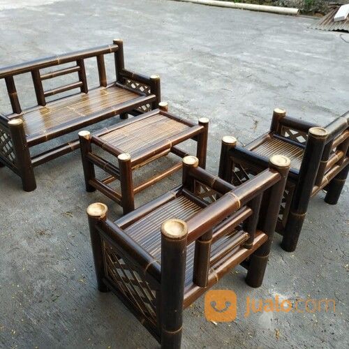 AWET!! Wa/Call 0857-4774-7024 Pengrajin Kursi Bambu Panjang Sederhana Siap Kirim Demak Jawa Tngah