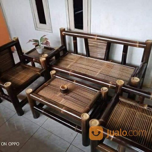 AWET!! Wa/Call 0857-4774-7024 Pengrajin Kursi Bambu Panjang Sederhana Siap Kirim Demak Jawa Tngah