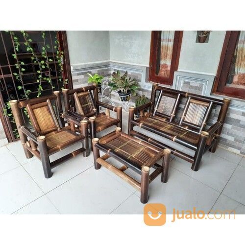 AWET!! Wa/Call 0857-4774-7024 Pengrajin Kursi Bambu Panjang Sederhana Siap Kirim Demak Jawa Tngah