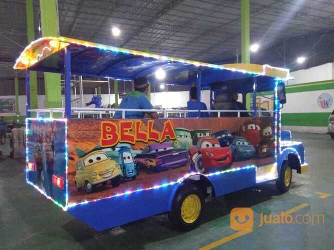 Odong Odong Mobil Kartun Biru Kereta Mini