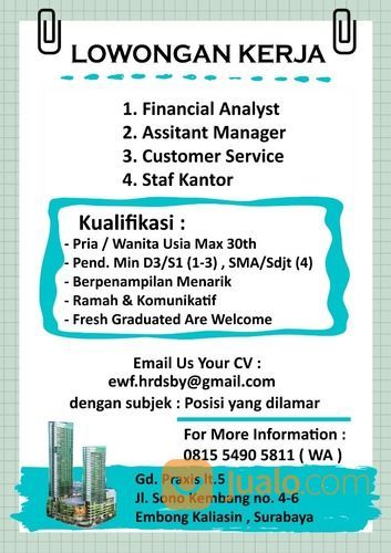 PT. Equityworld Private Praxis Surabaya Is Now Hiring!