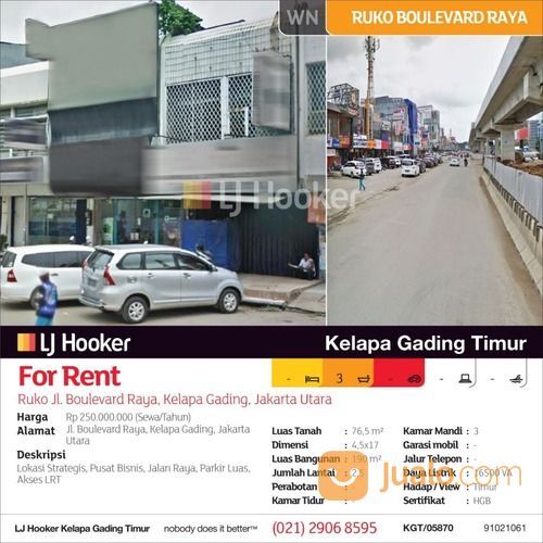 Ruko Jl. Boulevard Raya, Kelapa Gading, Jakarta Utara