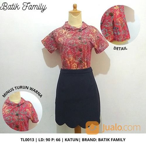 Batik Family Red Batik (Promo Thrift Atasan Wanita Korea TL0013)