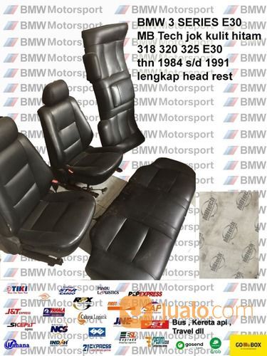 Jok Mobil BMW E30 MB Tech Kulit Hitam Lengkap Head Rest Dll 84 S/D 91