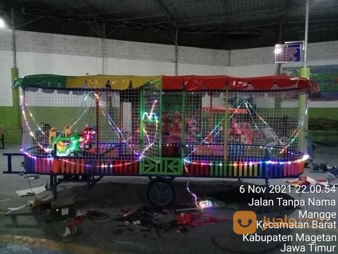 Mandi Bola Gerobak Odong Odong - Kereta Panggung Mini Coaster Kereta Kencana Full Aksesoris