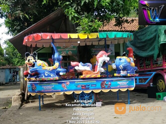 Mandi Bola Gerobak Odong Odong - Kereta Panggung Mini Coaster Kereta Kencana Full Aksesoris