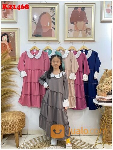 Grosir Gamis Anak Murah Solo Klewer Rp.37.500 Minim 6 Pcs