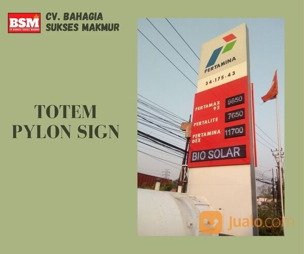 TOTEM PERTAMINA PYLON SIGN SPBU