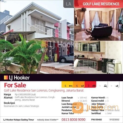 Rumah Golf Lake Residence, Cengkareng, Jakarta Barat