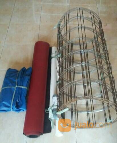 Kolam Terpal Bulat Bioflok Fullset Diameter 1,5m Tinggi 1m Tinggal Rakit