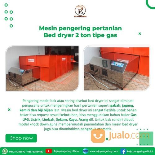 MESIN PENGERING PADI JAGUNG GABAH TIPE BED DRYER KAPASITAS 2 TON TIPE GAS