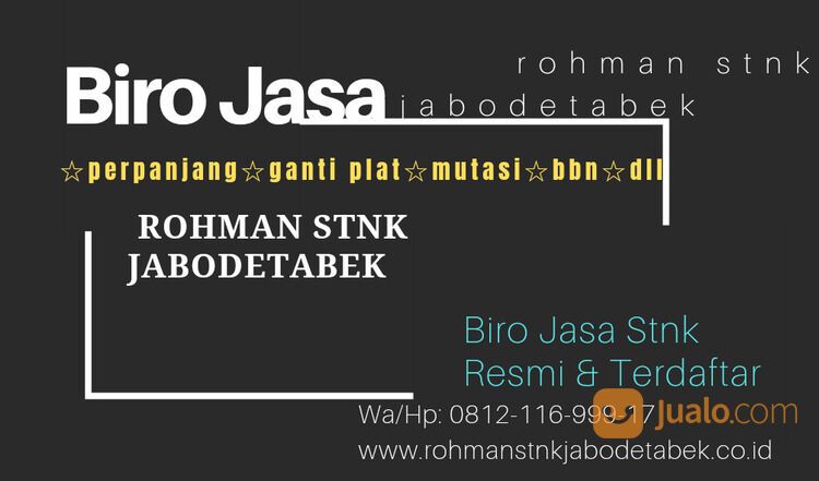 Biro Jasa Stnk Rohman Jabodetabek