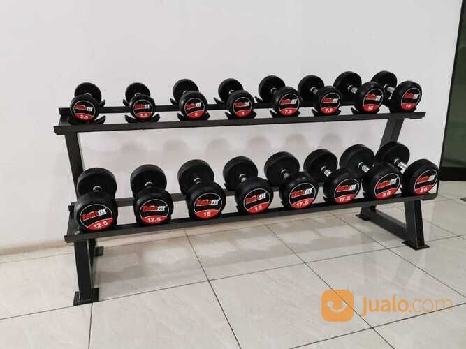 Alat Olahraga Barbel + Rack Total Fitness Ori | Dumble 2.5-20kg
