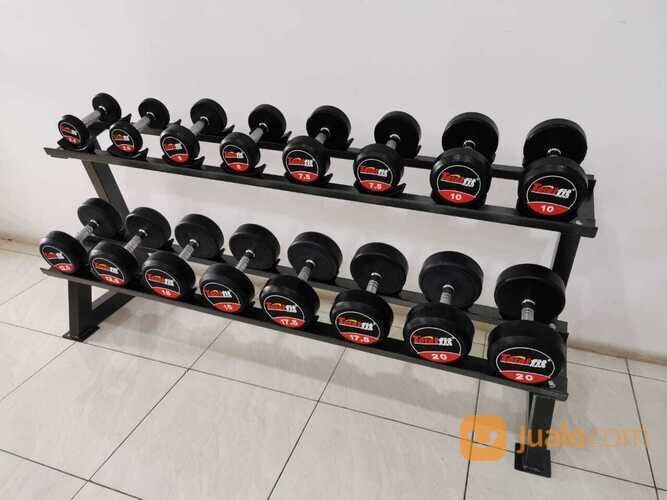 Alat Olahraga Barbel + Rack Total Fitness Ori | Dumble 2.5-20kg