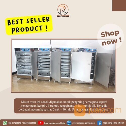 MESIN OVEN PENGERING JAHE KUNYIT DAN TEMULAWAK KAPASITAS 5 RAK 1 PINTU TIPE GAS