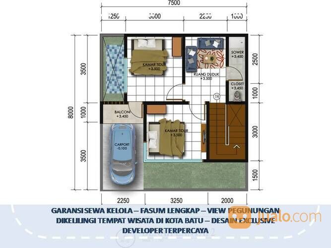Rumah Villa Batu Malang Tipe 67 Bisa Sewa Kelola