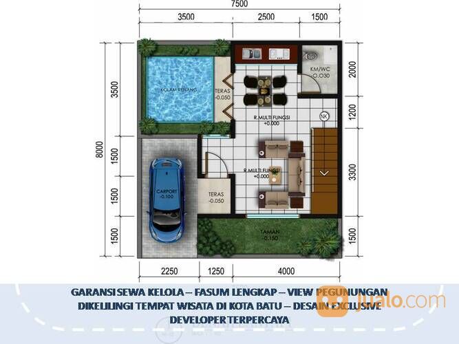 Rumah Villa Batu Malang Tipe 67 Bisa Sewa Kelola