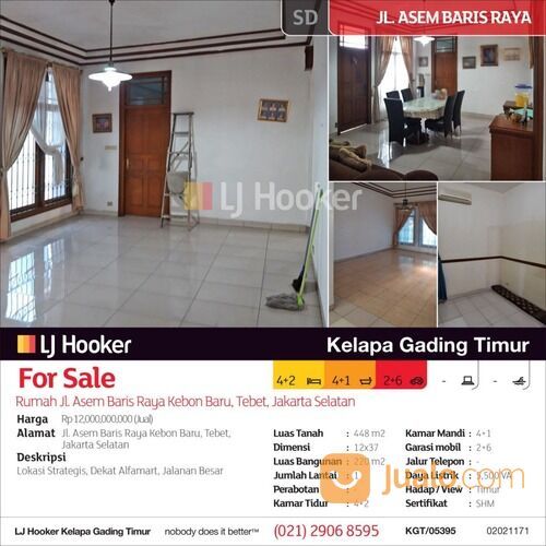 Rumah Jl. Asem Baris Raya Kebon Baru, Tebet, Jakarta Selatan