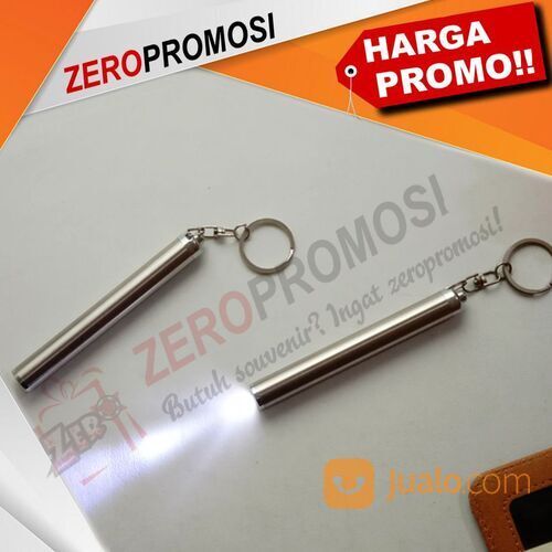 Senter Mini Stainles Steel Dengan Gantungan Kunci Murah Promosi Custom