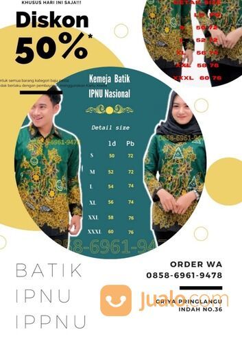 TERBAIK!! Seragam Batik IPNU IPPNU Nasional Indramayu, WA 0858-6961-9478