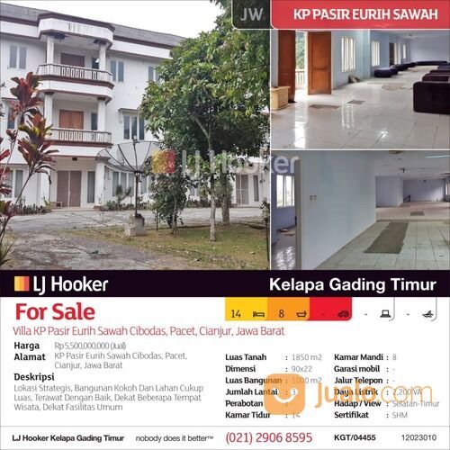 Villa KP Pasir Eurih Sawah Cibodas, Pacet, Cianjur, Jawa Barat