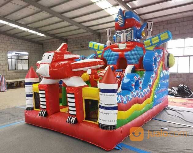 Istana Rumah Balon Robot - Odong Odong Komedi Putar Kereta Panggung Mini