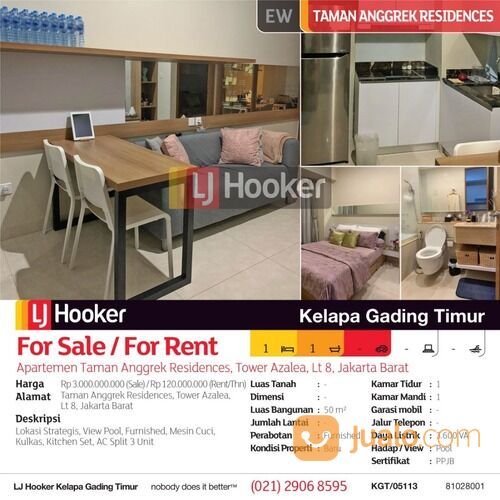 Apartemen Taman Anggrek Residences Tower Azalea Lantai 8 Jakarta Barat