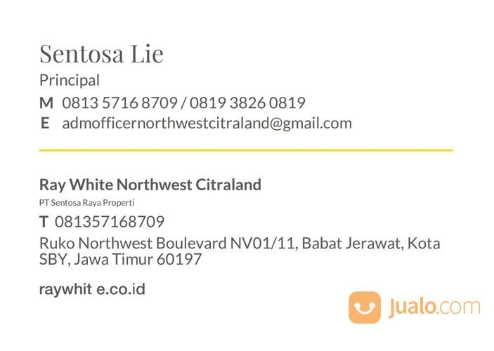 Rumah Central Park A Yani - Ketintang Surabaya Dekat Polda Jatim , CITO , Akses Jalan Tol