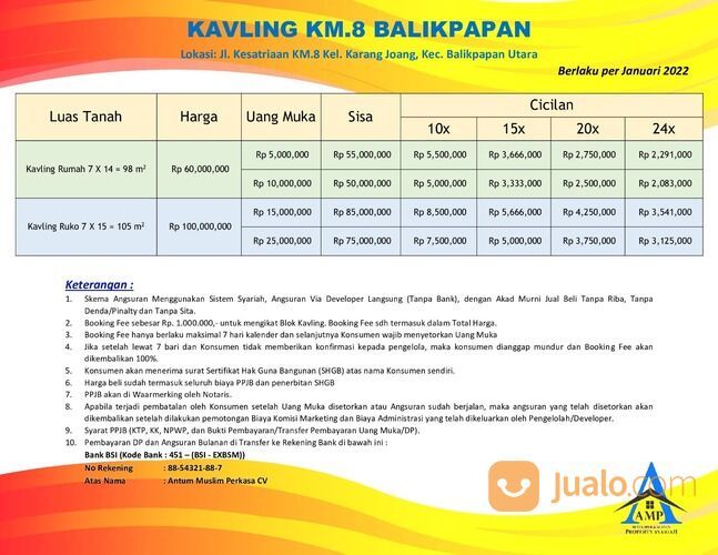 Tanah Kavling Di Kilo Meter 8 Balikpapan