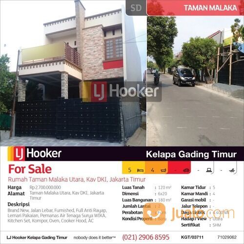 Rumah Kavling DKI Jl. Taman Malaka Utara, Jakarta Timur