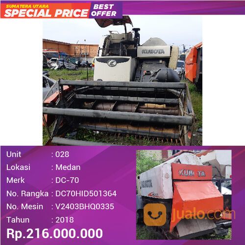 COMBINE BEKAS KUBOTA DC-70 AREA MEDAN