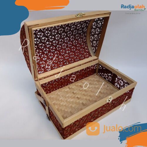 Kerajinan Bambu | Box Peti Parcel Motif Trumtum Uk 30x20 Cm