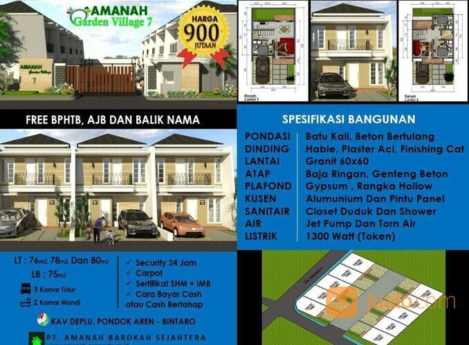 Cluster Amanah Garden Village 7 Dekat Tol Bintaro