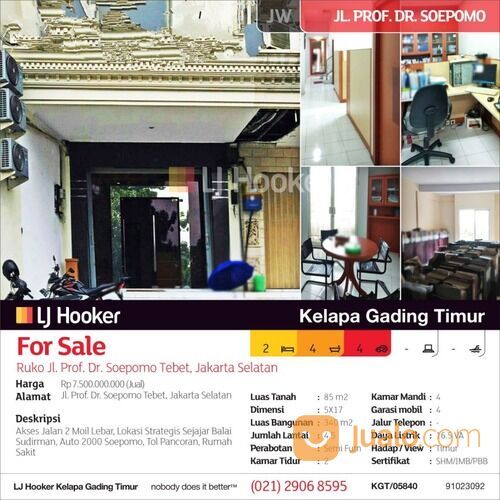 Ruko Jl. Prof. Dr. Soepomo Tebet, Jakarta Selatan