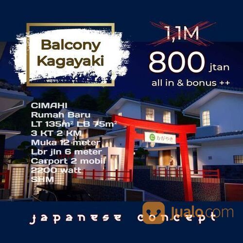 Hunian Modern Etnik Jepang Kota Cimahi Hanya 800jutaan ALL IN
