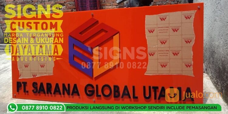 Frame Cutting Akrilik | Papan Nama Kantor Custom