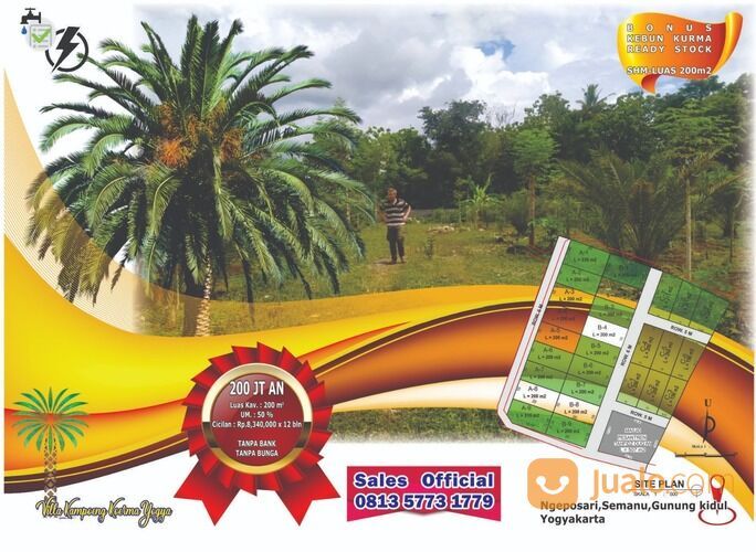 Tanah Kavling Produktif Bonus Kebun Kurma Di Yogyakarta
