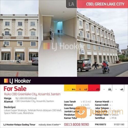 Ruko CBD Blok A, Green Lake City, Kosambi, Tangerang, Banten