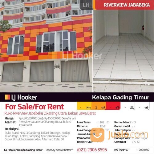 Ruko Riverview Jababeka Cikarang Utara, Bekasi Jawa Barat