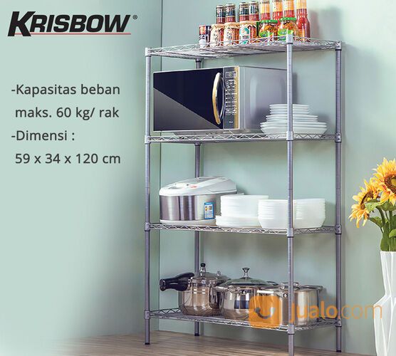 Krisbow Rak Besi Serbaguna 4 Tingkat