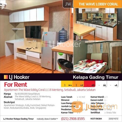 Apartemen The Wave Lobby Coral Lt.18 Menteng, Setiabudi, Jakarta Selatan