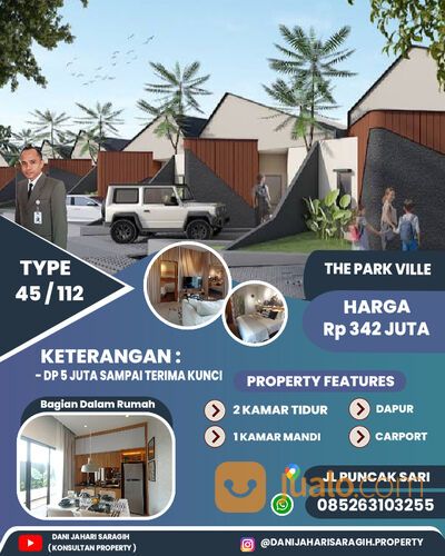 RUMAH CLUSTER THE PARKVILLE RUMBAI JL PUNCAK SARI PEKANBARU, DP 5 JUTA SAMPAI TERIMA KUNCI