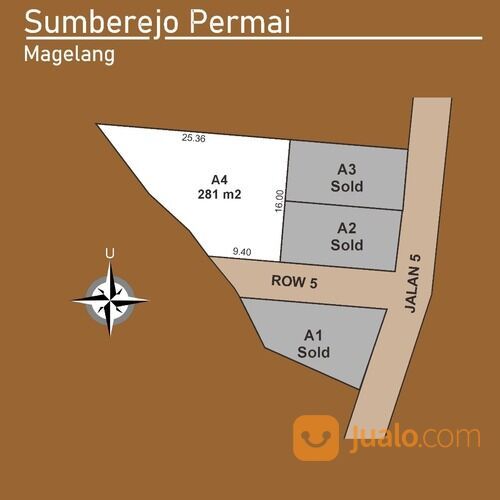 Tanah 1 Jt-An/M2 Dekat Lapangan Panca Arga Magelang
