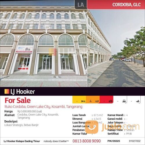 Ruko Cordoba, Green Lake City, Kosambi, Tangerang, Banten
