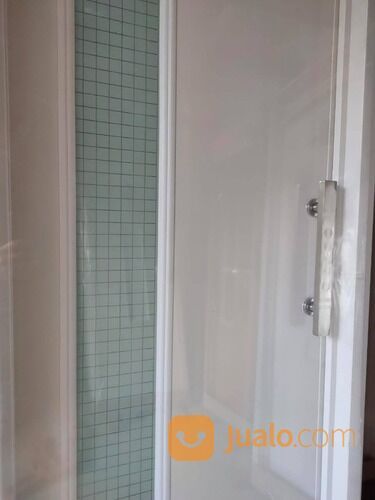 Pintu Kamar Mandi PVC Lux Motif Kaca Es Warna Putih Gossy Kilap Blur